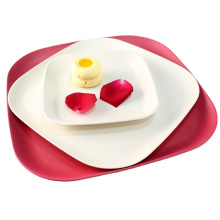 Hot Selling Pink Bamboo Plate Reusable Fiber Round Dinner Plate For Fruit